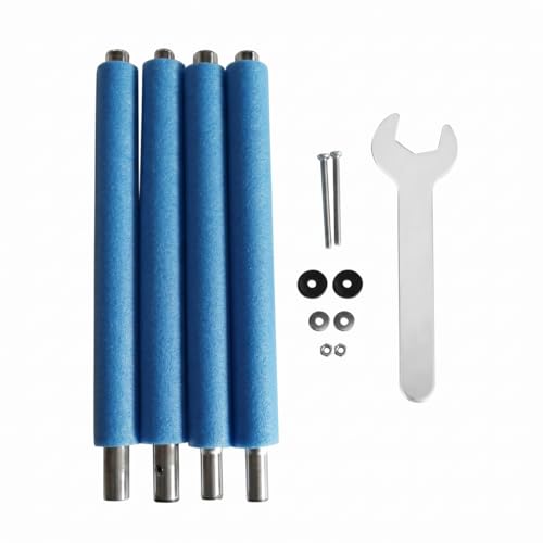 Poteaux de filet pour trampoline standard en métal bleu rigide de 1,7m avec clé