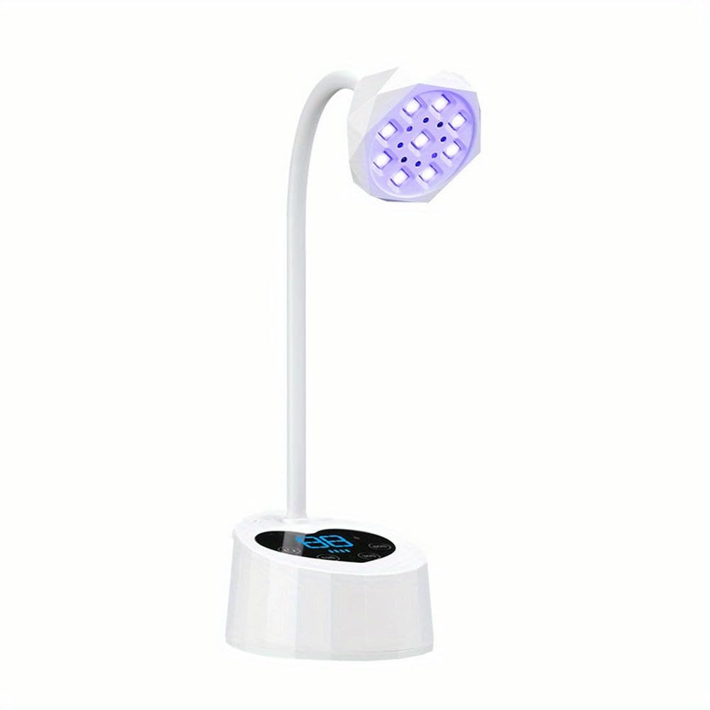 ZBDZSW 1 pz Lampada per Unghie da Tavolo Mini Lampada per polimerizzazione Rapida in Gel UV Lampada per Terapia della Luce induttiva per Estensioni delle Unghie (Bianco)