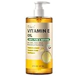 Yoken Vitamin E Oil Organic Vitamin E oil for Skin Vitamine oils for Scars Hair,Face,Nail,Scalp Perfect Bath and Body Oil Cold Pressed Hexane Free (8 Oz)