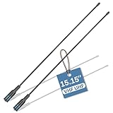ABBREE AR-771 Ham Radio Antenna 15.15Inch Dual Band VHF/UHF SMA-Female Soft Whip Antenna for Baofeng UV-5R Mini/BF-F8HP PRO/DM32/UV32/5RM/K5PLUS/GM-15PRO/UV-5G Plus GMRS Radio Accessories,2Pack