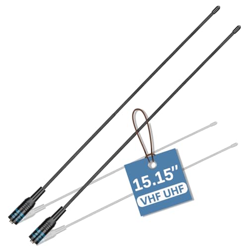 ABBREE AR-771 Ham Radio Antenna 15.15Inch Dual Band VHF/UHF SMA-Female Soft Whip Antenna for Baofeng UV-5R Mini/BF-F8HP PRO/DM32/UV32/5RM/K5PLUS/GM-15PRO/UV-5G Plus GMRS Radio Accessories 2Pack