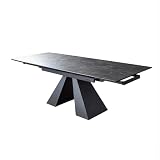 Cybert Tavolo Allungabile 160-240 cm – Piano Ceramica Gres Porcellanato Opaco Antigraffio – Struttura Metallo Verniciato – 2 Prolunghe Integrate 40 cm – 6-10 Posti (Grey, 200, Centimetri)