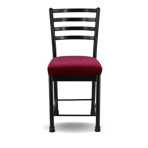 Image of Zidle Asphalt pre Assembled Set of 2 Dining Visitor Velvet seat Cushion Chair for Living Room | Cafe | Home | Restaurant |Powder Coated Black Metal Legs Maroon Velvet seat
