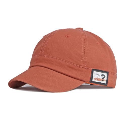 QI YUAN Gorra retro de ala corta gorra de algodón casual gorra de béisbol al aire libre unisex, rojo ladrillo, 55-60