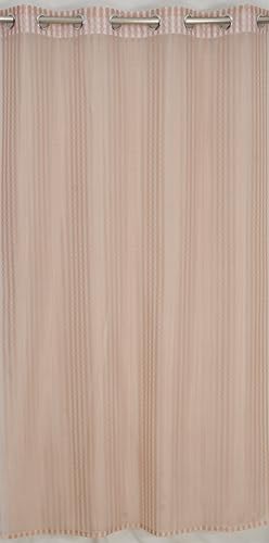 Image of Premium Sheer Net Curtain for Long Door 10 Feet | Transparent Net Fabric with Geometric Design | Pack of 1, Beige