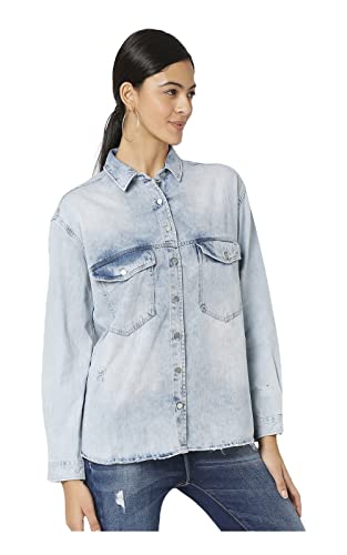 Image of Spykar Women Cotton Regular Fit Full Sleeves Shirt