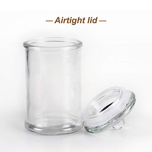 Easeen Mini Glass Apothecary Jars, Bathroom Storage Organizer Canisters For Cotton Swabs, Cotton Balls, Makeup Sponges, Bath Salts, Hair Ties, Makeup - Set Of 3 #TOP1