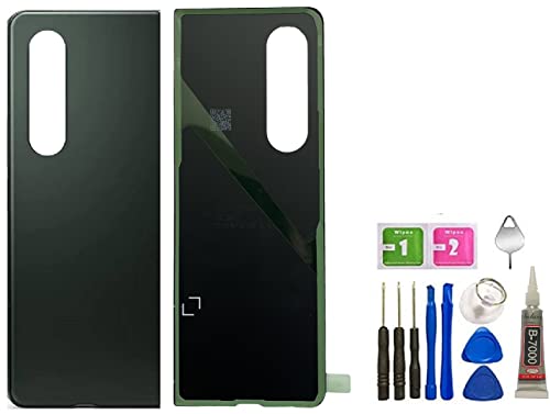 Z Fold 3 Back Glass Replacement W/Pre-Installed Tape for Samsung Galaxy Z Fold 3 5G Back Glass Housing Cover Part + Tools (Phantom Green)