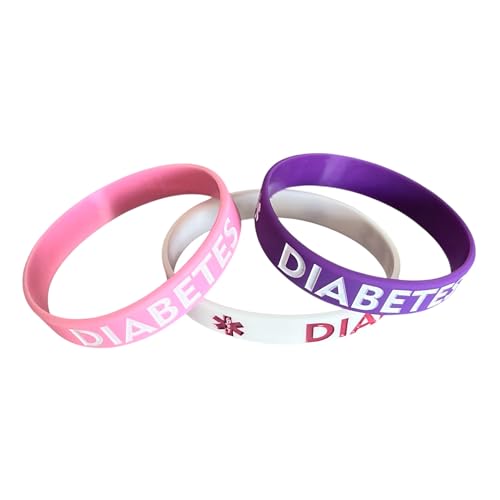 Kids Diabetes Silicone Wristbands - Lot of 3