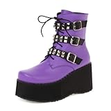 ♛Occionen para: Las botas de plataforma negra de estas mujeres podrían estar diseñadas con jeans, pantalones calientes, faldas para ocio, citas y tiendas, e incluso club de noche.