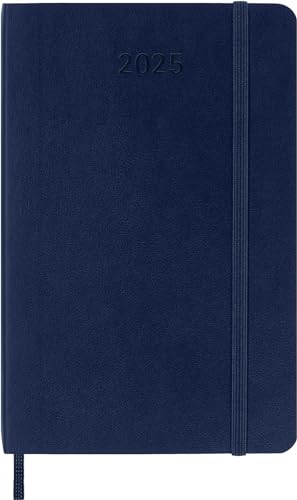 Moleskine Daily Planner, 12-Month Daily Agenda 2025, Soft Cover and Elastic Closure, SapphireBlue Color, PocketSize 9x14 cm - Image 3