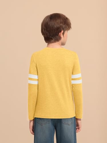 Image of Haloumoning Boys Long Sleeve Shirts Kids Crewneck T Shirts Casual Striped Tops Tees 5-14 Years