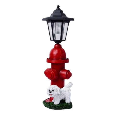 Funny Dog on Fire Hydrant Resin Sculpture, Outdoor Garden Decor, Playful Lawn Ornament for Backyard, Farmhouse, or Outdoor Landscape Decoration
