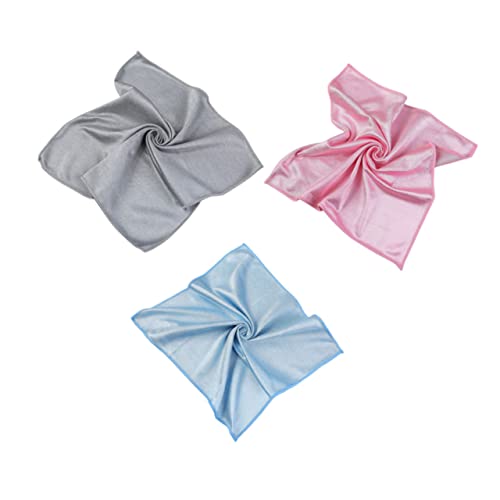 OATIPHO 1 Juego Paños De Limpieza De Microfibra para Cristales Y Gafas De Azul Rosa Y Gris para Ventanas Y Espejos 3 Piezas
