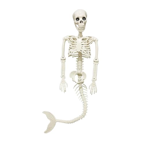 Squelette de sirène robuste pour extérieur, décoration Halloween durable