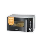 SEVERIN 3-in-1 Mikrowelle mit Grill und Heißluftfunktion, Minibackofen mit 10 Leistungsstufen, multifunktionale Mikrowelle mit Drehteller und Grillrost, schwarz, MW 7773