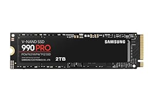 Samsung 990 PRO NVMe M.2 SSD, 2 TB, PCIe 4.0, 7.450 MB/s Lesen, 6.900 MB/s Schreiben, Interne SSD, Interne SSD für Gaming und Videobearbeitung, Schwarz, MZ-V9P2T0BW