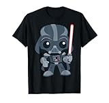Star Wars Cute Darth Vader and Cartoon Saber Graphic T-Shirt T-Shirt
