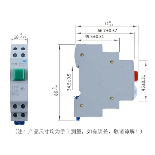 Boutons poussoirs NP9 double contact 2NO 2NC pour contrôle précis sur Rail DIN - 3