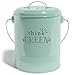 Barnyard Designs Papelera de compost con tapa para encimera de cocina, contenedor de compostaje, cubo de basura pequeño para interior, acero galvanizado en color menta, 17.78 cm x 24.13 cm