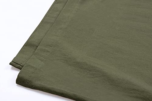 Utcoco Men's Cotton Linen Beach Pants Loose Casual Drawstring Wasit Slacks With Pocket (S, Army Green) #TOP4