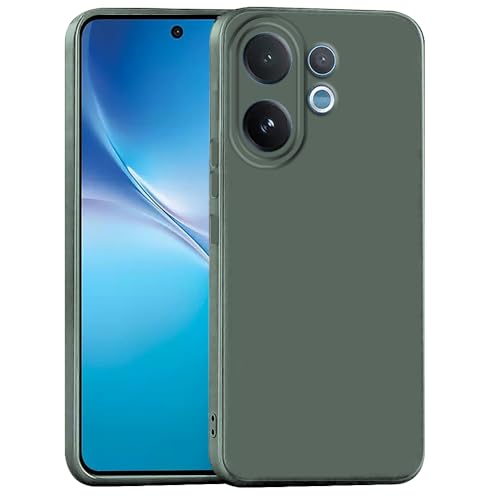 Image of Back Cover for Vivo V60 5G / V60e 5G / T4 Pro 5G | Full Camera Protection | Premium Liquid Silicon Case | Flexible Bumper Case for Vivo V60 5G / V60e 5G / T4 Pro 5G (Military Green)