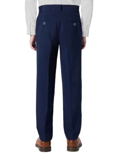 Image of Calvin Klein Boys Flat-Front Bi-Stretch Dress Pant, Straight Leg Fit, Belt Loops & Front Pockets