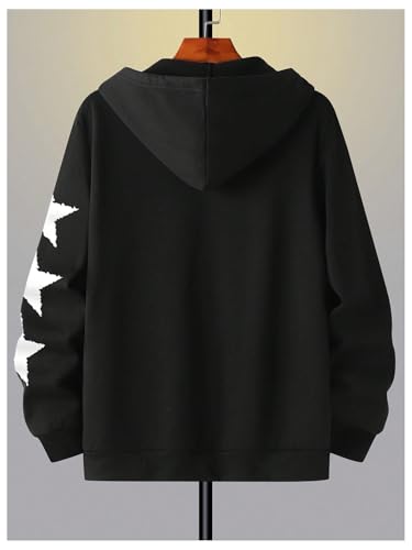 Men's Letter Graphic Zip Up Hoodie Jacket Long Sleeve Drawstring Hooded Sweatshirts Outwear2