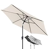 Doppler Sonnenschirm für den Garten Jack 250cm in Natur - Runder Sonnenschirm für Balkon & Terrasse - Schirm knickbar - Balkonsonnenschirm - Kurbelschirm - Gartenschirm mit Kurbelfunktion