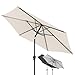 Doppler Sonnenschirm für den Garten Jack 250cm in Natur - Runder Sonnenschirm für Balkon & Terrasse - Schirm knickbar - Balkonsonnenschirm - Kurbelschirm - Gartenschirm mit Kurbelfunktion