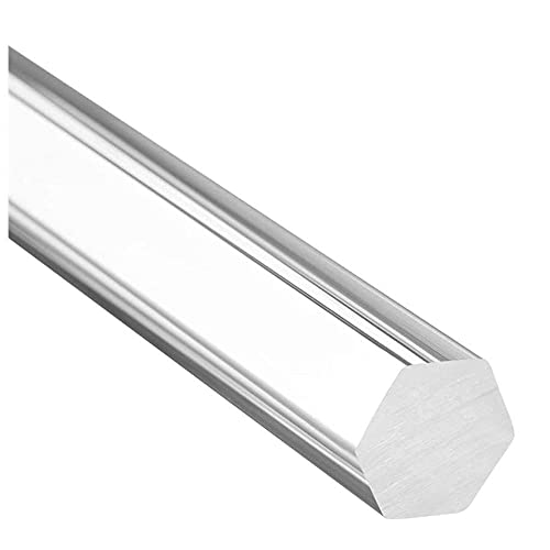 Bâton hexagonal acrylique incolore PMMA solide 12mm pour modélisme et vitrines
