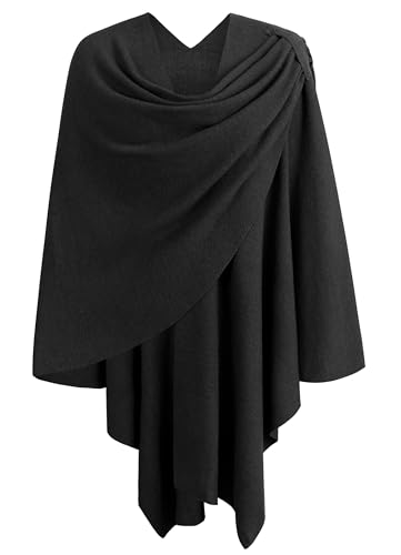 Image of PULI Womens Cross Front Poncho Shawl Wrap Elegant Wedding Formal Gift