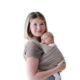 snuggle me Baby Wrap | Hands-Free Baby Wraps Carrier, Easy-Tie Baby Sling Carrier, Baby Carrier Wrap with Organic Cotton, Baby Wearing Wrap for Newborns from 0 to 18 Months (7-35 lbs) - Birch