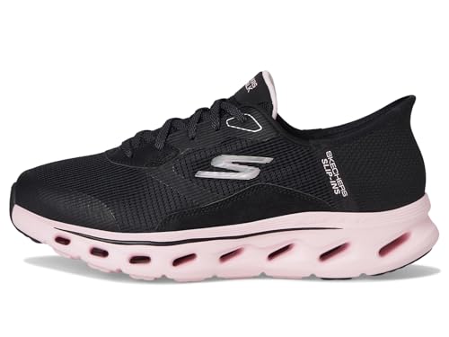 Skechers Women's Go Walk Glide Step 2.0 Belah Hands Free Slip-Ins Sneaker, Black/Pink, 9