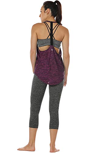 Image of icyzone Workout Tank Tops for Women - Athletic Yoga Tops, T-Back Running Tank Top(Pack of 2)