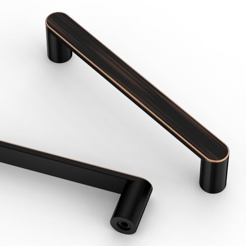 Image of Asidrama 10 Pack 5 Inch(128mm) Oil Rubbed Bronze Kitchen Cabinet Handles, Cabinet Pulls Kitchen Cabinet Hardware Cupboard Handles Drawer Pulls 3644
