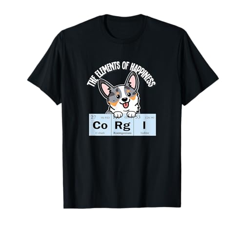 Elements of Happiness Blue Merle Corgi Lover Camiseta