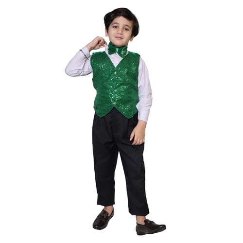 Image of Kaku Fancy Dresses Plain Waistcoat for Kids /Plain Jacket for Kids | Sequin Work Shinning Waist Coat For Annual Day Dance Competition (Only Jacket /Waistcoat - Shirt & Pant Not Included)