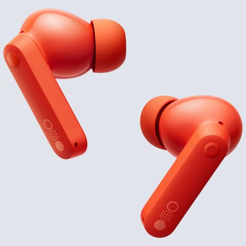 Image of CMF BY NOTHING Buds Wireless Earbuds with 42dB ANC, Transparency Mode, Ultra Bass Technology 2.0, Dirac HD Audio, IP54 Dust and Water Resistance and Dual Device Connection - Orange