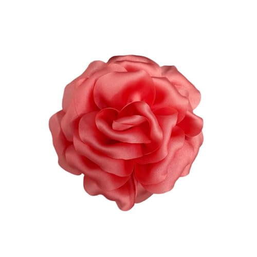 Image of Dainty Peony Rose Flower Brooches Lapel Pins Delicate Elegant Fabric Flowers Brooch Pin for Women Flower Corsage for Wedding Party Accessories Jewelry Gifts100mm