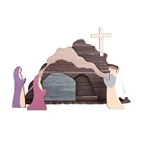 Osterkreuz aus Holz für Zuhause, Büro oder Esszimmer, Innenbereich, saisonale religiöse Dekoration, Urlaubsmotiv