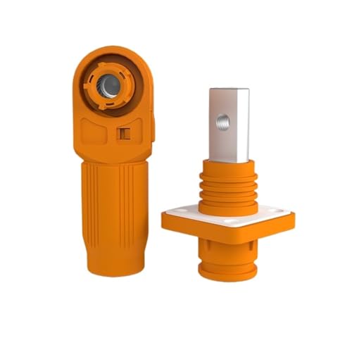 LCDNTNZZH 6mm 120A Single core Energy Storage Industrial Connector Threaded Hole M5 Power Cabinet Battery Waterproof(120AOrange Threaded Plug Socket)