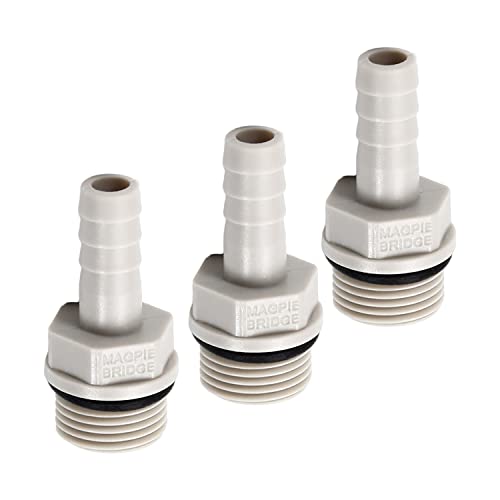 Othmro G3/8 Raccord de tuyau cannelé en PVC 16,2 mm à 8 mm Adaptateur cannelé mâle Filetage tuyau d'arrosage Tuyau d'arrosage Raccords de connexion 8-3 6 pièces