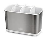 Joseph Joseph EasyStore Stainless-Steel Toothbrush Holder Bathroom Storage Organizer Caddy, Large