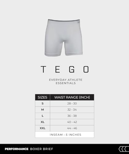 TEGO Men's Polyamide & Elastane Performance Boxer Underwear