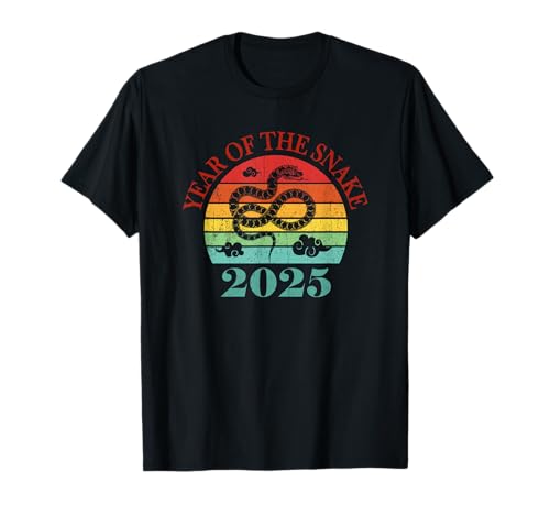 Chinese New Year 2025 Retro Vintage Year of the Snake 2025 Camiseta