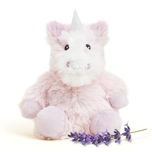 Image of warmies Junior Microwavable & Weighted Stuffed Animals, Unicorn - Heated Stuffed Animal Plushie for Warmth & Comfort - Cute Soft Plush Toys for Adults & Children (Boys, Girls, Babies & Toddlers)