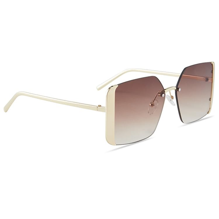 bullabulling Fashion Square Sunglasses for Women Trendy Metal frame Oversized Outdoor Shades Luxury Men Gradient Lens3