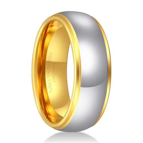 Bague en tungstène bicolore 6-8mm | Alliance chic et durable pour couple