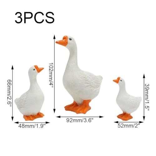 Figurine d'oies blanches en trio, le cadeau idéal pour amoureux de jardin - 8